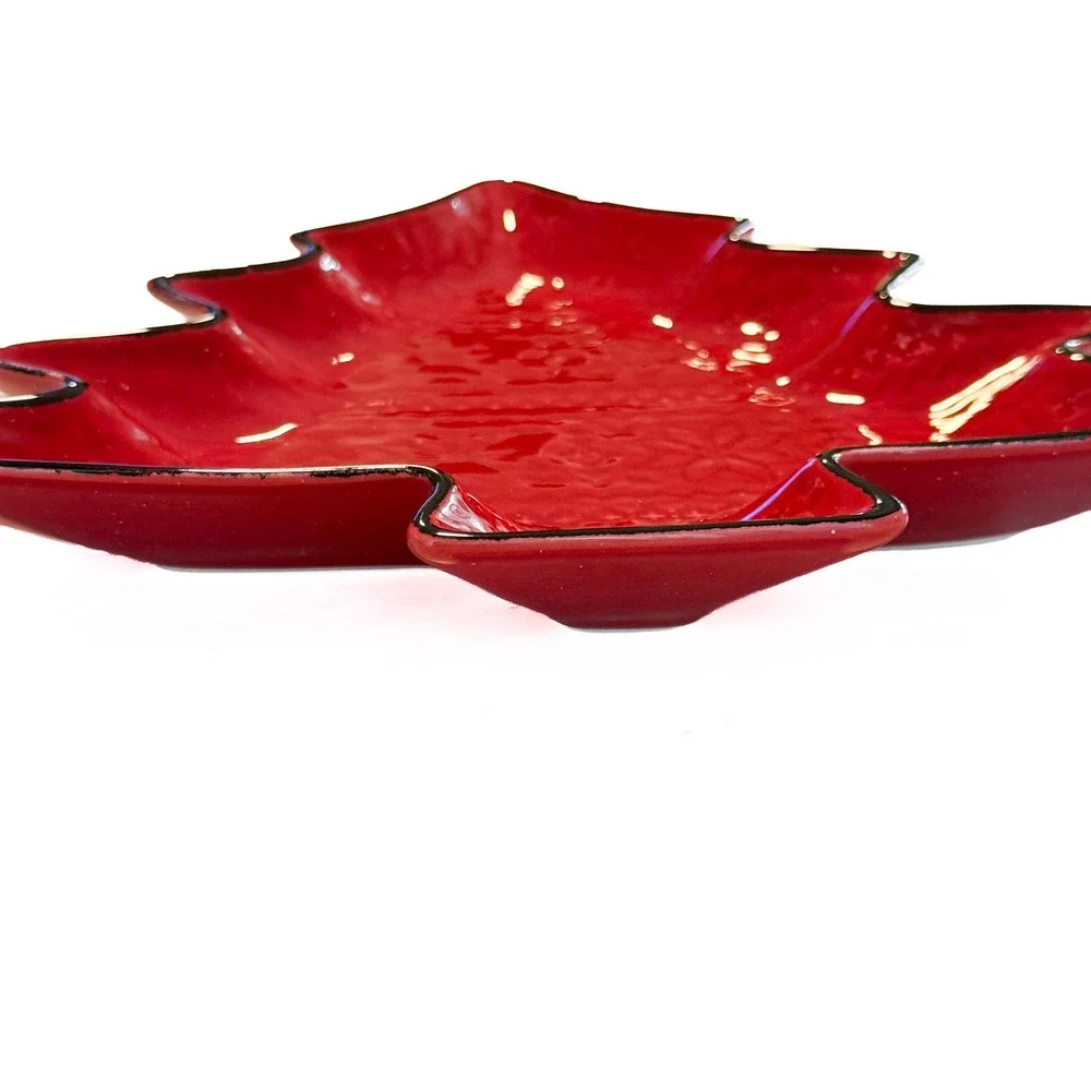Southern Living Red Christmas Tree Platter Set of 2 Handcrafted Portugal